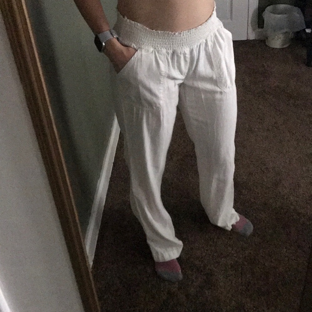 Flowy white pants